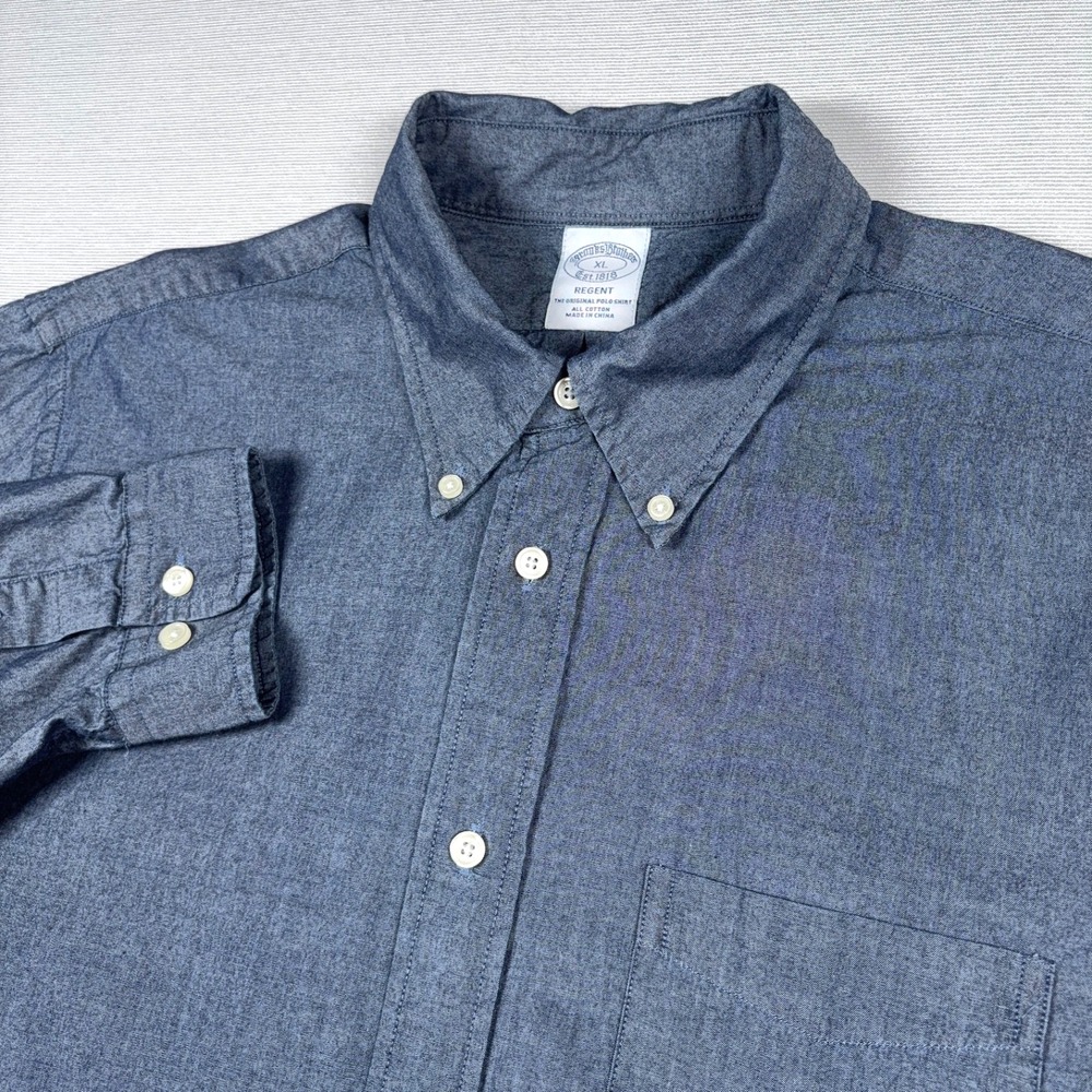 Brooks Brothers Regent Shirt Mens XL Blue Cotton Long Sleeve Button Down